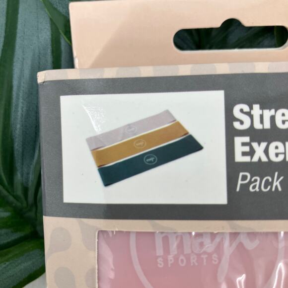 Maji Sports 3 Set Pink Yellow Blue Stretch & Exercise Latex Free Resistance Band - Picture 2 of 10